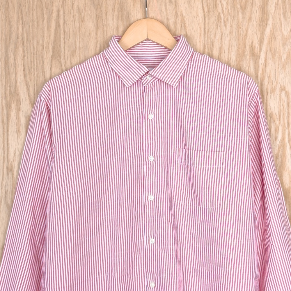 Peter Millar Crown Stripe Button Down Long Sleeve Shirt Red White - Picture 2 of 11